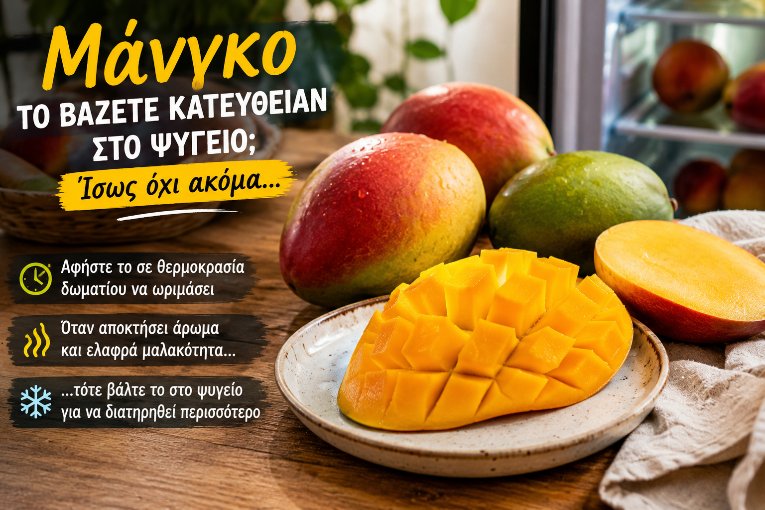 🥭 Μάνγκο: Το βάζετε κατευθείαν στο ψυγείο; Ίσως όχι ακόμα…