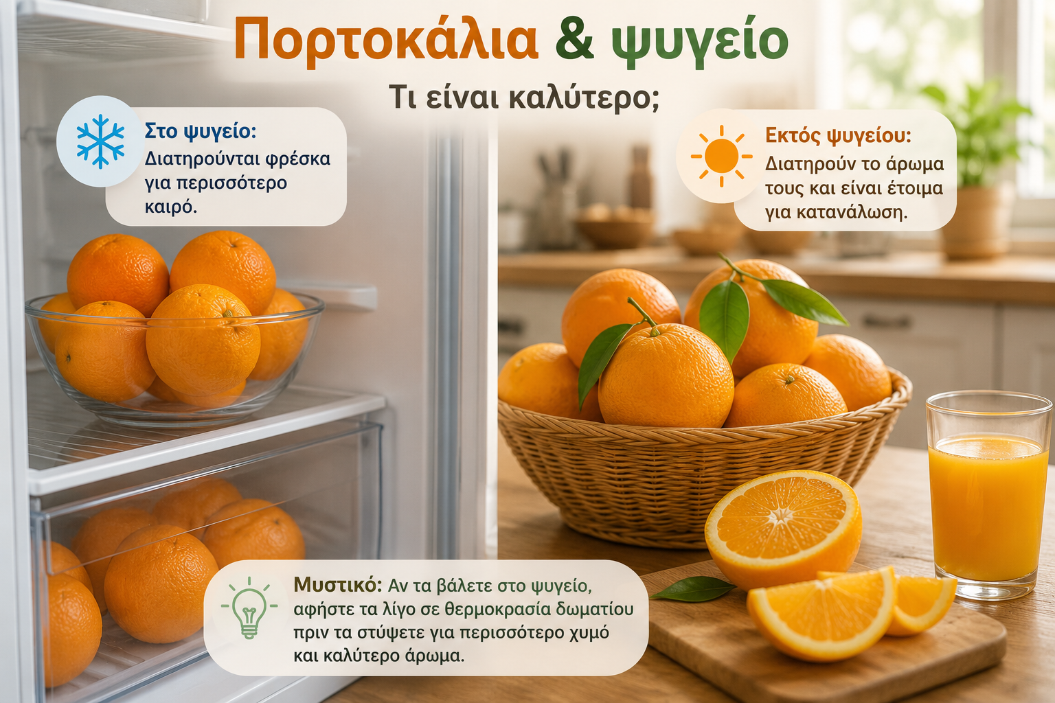 🍊 Πρέπει να βάζουμε τα πορτοκάλια στο ψυγείο;